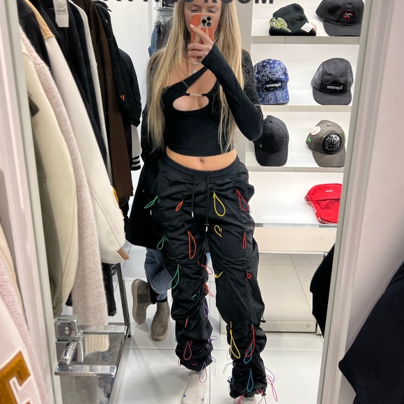 Korean streetwear black joggers - Picture 4 of 5